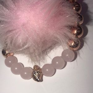 HANDMADE DURABLE ROSE QUARTZ/HERMATITE  BRACELETS